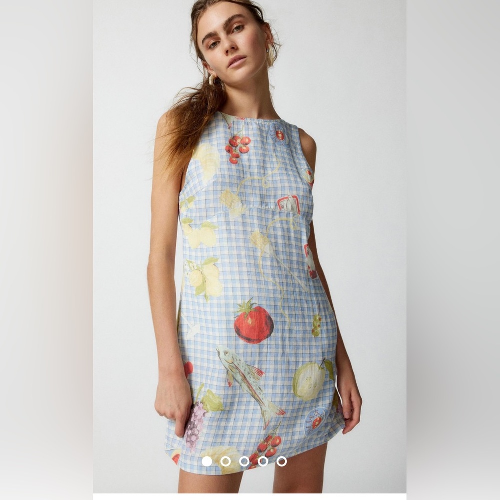 SOLD UO Charlotte Linen Printed Shift Dress